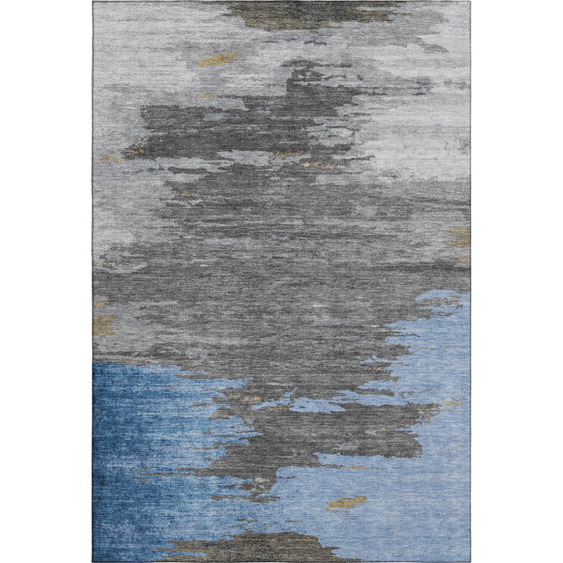 Premium Machine Washable Ansley Abstract Rug, Rectangle 10' x 14'