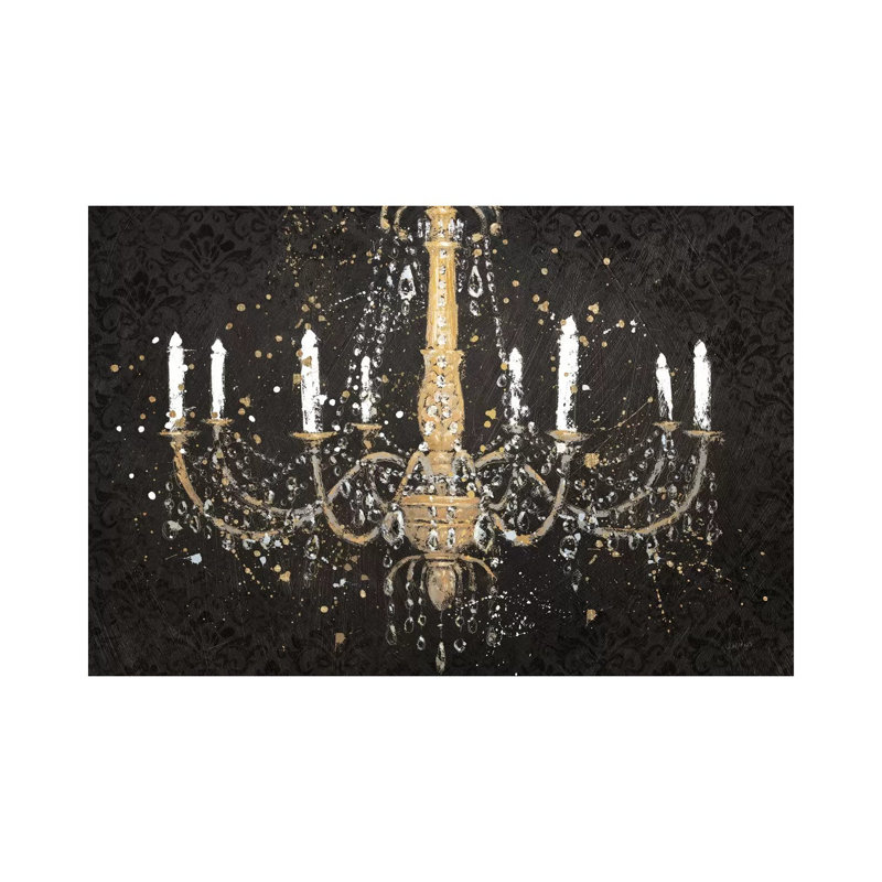 Grand Chandelier Black I by James Wiens - Gallery-Wrapped Canvas Giclée on Canvas, Wrapped Canvas, 20.32 cm H x 30.48 cm W