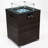 Wicker Fire Pit With Glass Wind Guard