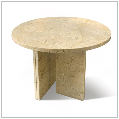 Glod Yellow Beige Natural Marble Coffee Table, Small Table,Living Room Table, Natural Stone, 17.7 H15.8 Inch/45 H40 Cm, Genuine Marble, Real Marble