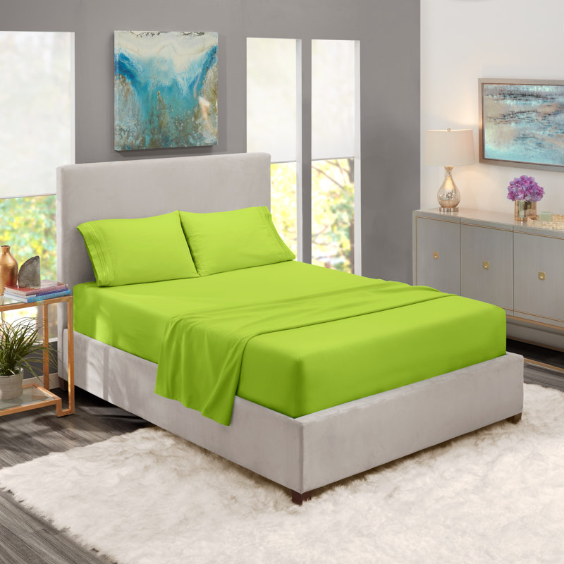  Ensemble de draps double brossé de luxe pour hôtel avec draps et taies d'oreiller très doux, Jardin, Grand