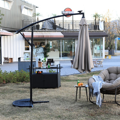 Parasol suspendu solaire 10 pi, tissu respirant imperméable à l'eau solaire kaki