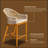 Bar Stools Set of 2 with Arm and Backrest, Outdoor Counter Height Bar Chairs with Cushion