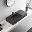Lavabo de salle de bain, surface solide, installation murale ou de comptoir, 47 po avec trou de robinet simple-69275326