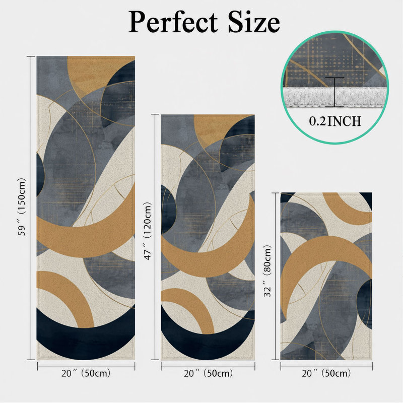 Tapis de cuisine lavables antidérapants Abstract Swirl