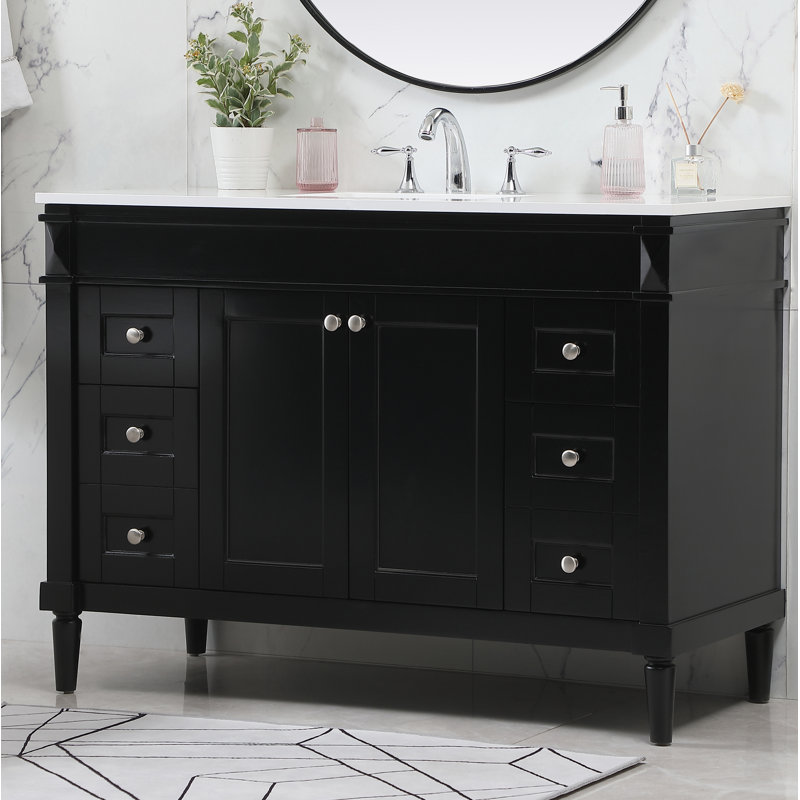 Meuble-lavabo simple 48 po Farber, Noir