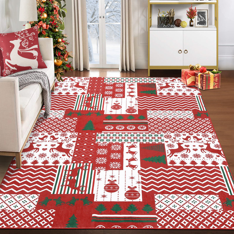 Tapis décoratif de Noël pour salle à manger, Rectangle 8 pi x 10 pi