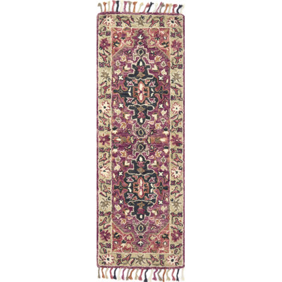Tapis rose crocheté à la main Leyna