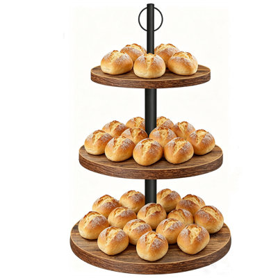 Tier Wooden Cupcake Tower – 15 Min Easy Assembly, Stain-Resistant Smooth Surface, Wipe Clean, For Family Gathering, Wedding Dessert Table