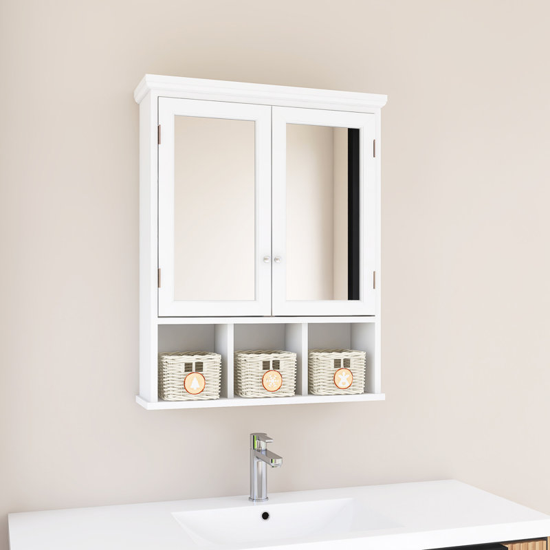 Pharmacie rectangulaire en aluminium 24,75 "avec miroir