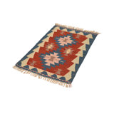 Tapis de zone one-of-kind-noué la à la main rouge/beige/bleu 1 pi 11 po x 2 pi 9 po
