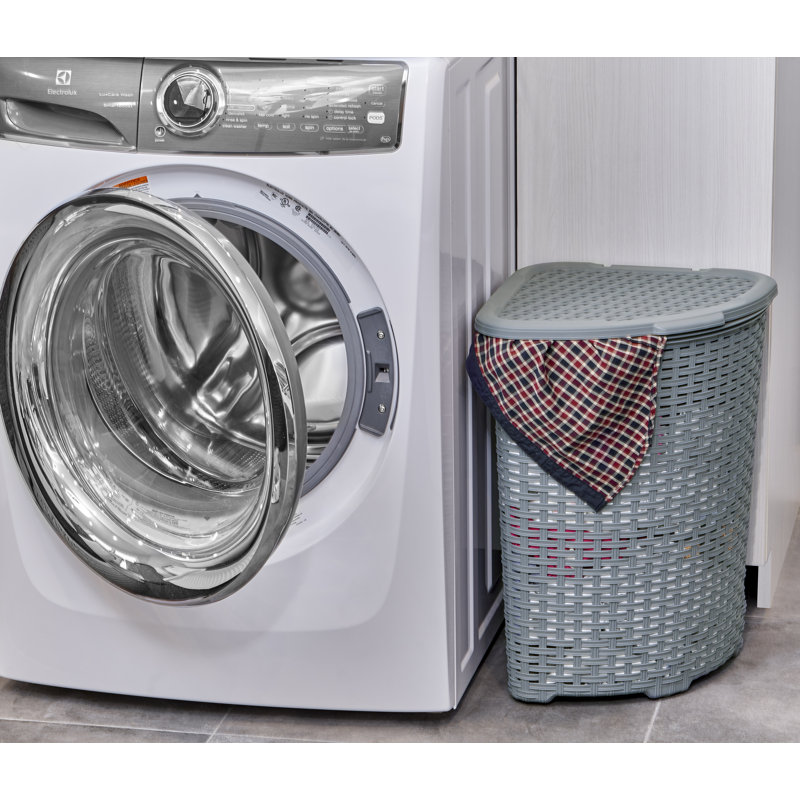 Wicker Laundry Hamper, 22" H x 19" W x 15" D, Brown