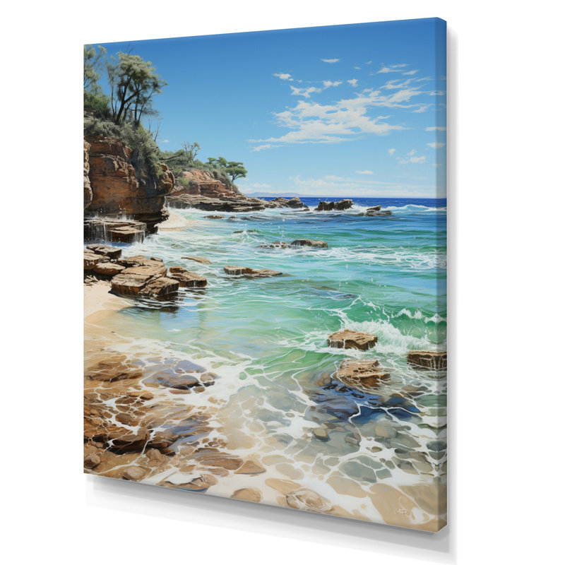 «Brunswick Beach Photo Ocean Escape V», reproduction sur toile, H 44 po x l 34 po x P 1,5 po, Toile tendue