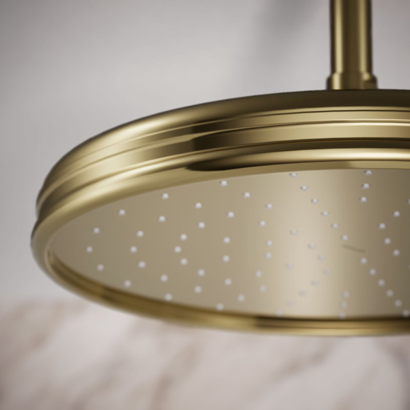 Rain Fixed Shower Head, Vibrant French Gold