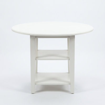 Ensemble de tables de cuisine rondes 5 pièces en lin et rose