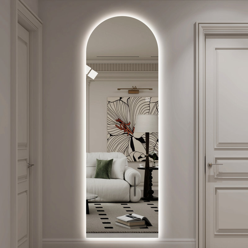 65" X 21" Full Length Mirror With Led Lighting, Stepless Dimming, Shatterproof , For Contemporary Interiors Wall 3 Color Modes, - Oxidation, Grooming Areas