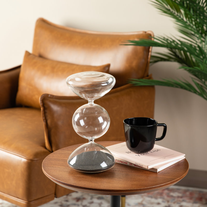 Modern Tri-Layer Hourglass With Black Sand, 60-Minute Sand Timers