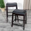 Élégant tabouret de comptoir de 24 po avec coussin de siège en cuir noir-795409375-795409361-795409362