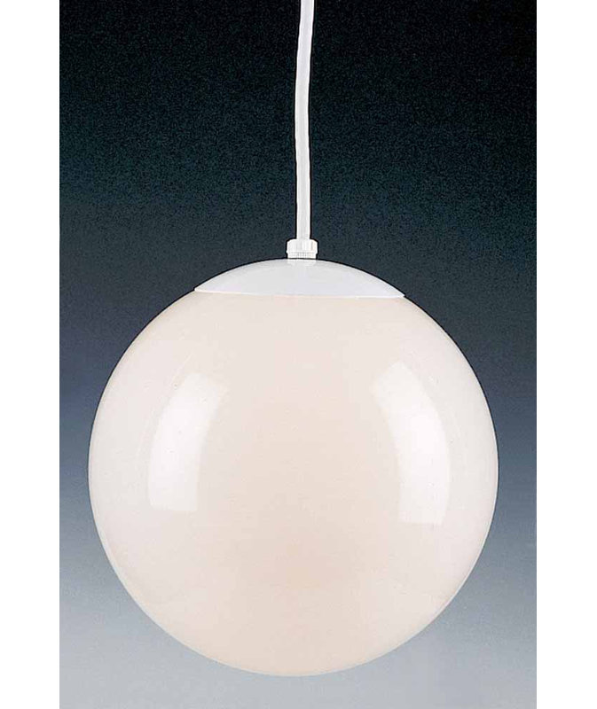White Opal Glass Globe Pendant Light with Adjustable Cord