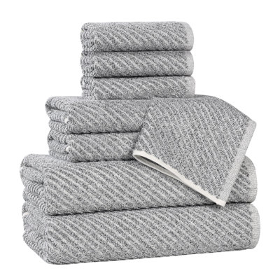 Ensemble de 8 serviettes en mélange de coton doux et absorbant Amelia Collection