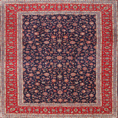 Tapis rouge/beige/noir traditionnel