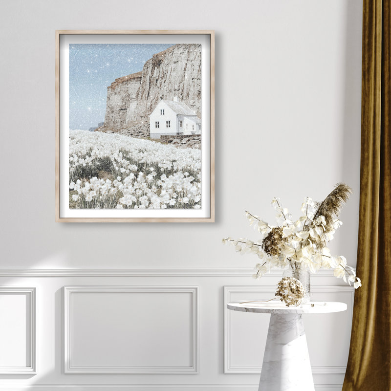 Coastal Homes II Print by Oliver Gal, Natural Oak Shadowbox, 31.5"H x 37.5"W