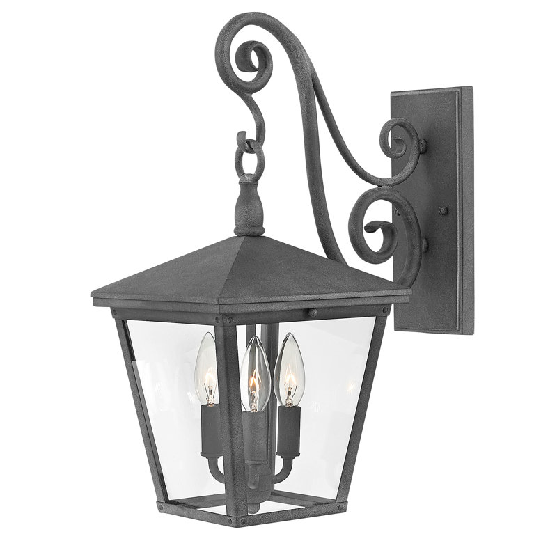 Trellis 3 - Bulb Outdoor Wall Lantern, Clear Seedy, LED, Regency Bronze