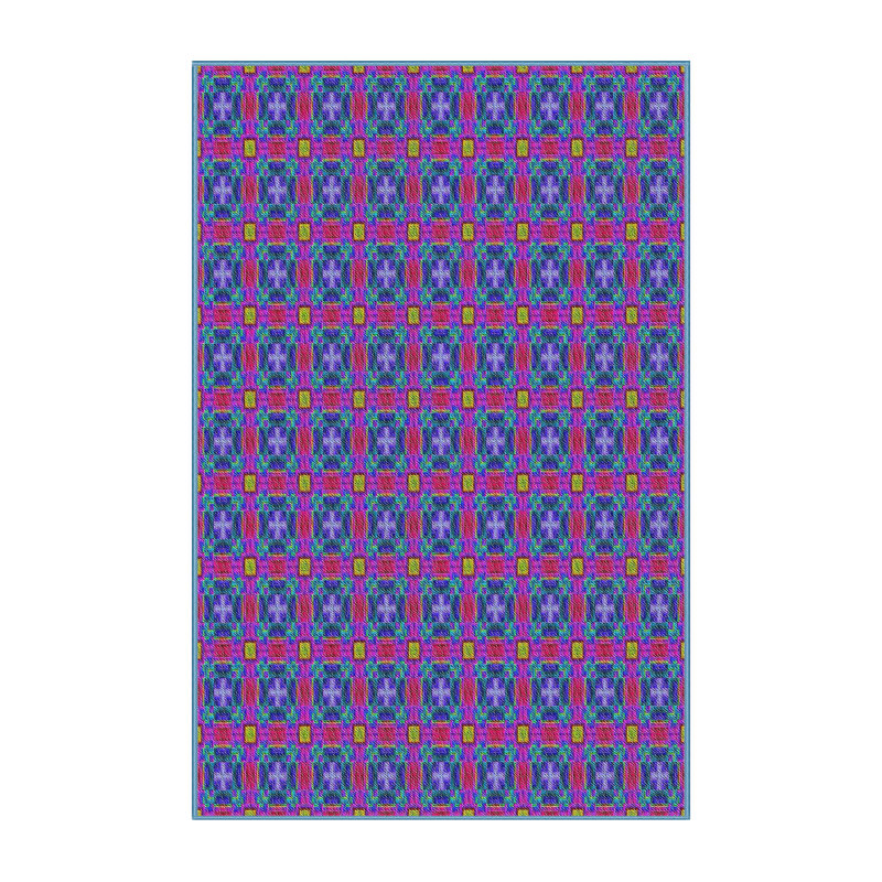 Tapis décoratif bleu géométrique, Rectangle 8 pi x 10 pi