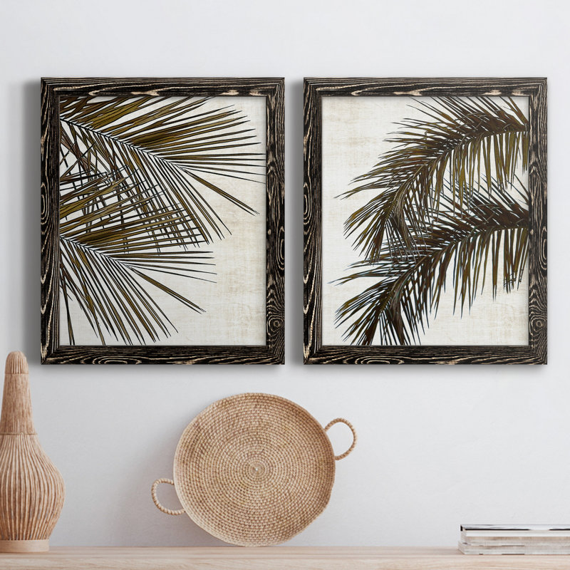 Palm I - ensemble de 2 peintures sur toile encadrées, Noir, H 31,5 po x l 47 po x P 1,5 po