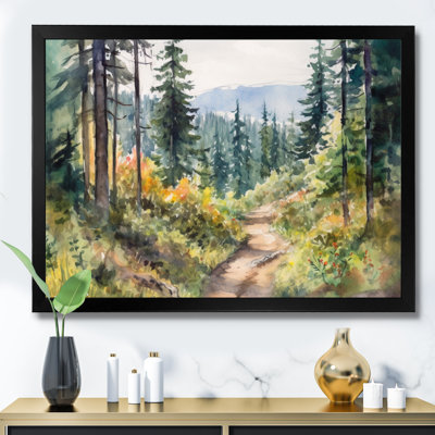 «Little Road In Mountain Landscape X - Forest», reproduction d'art sur toile