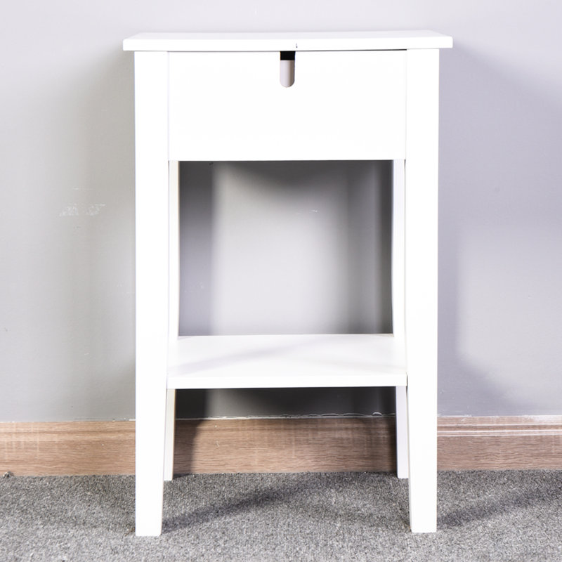 White Living Room Side Table - Adds A Modern And Elegant Touch For Small Spaces Maximizes Utility