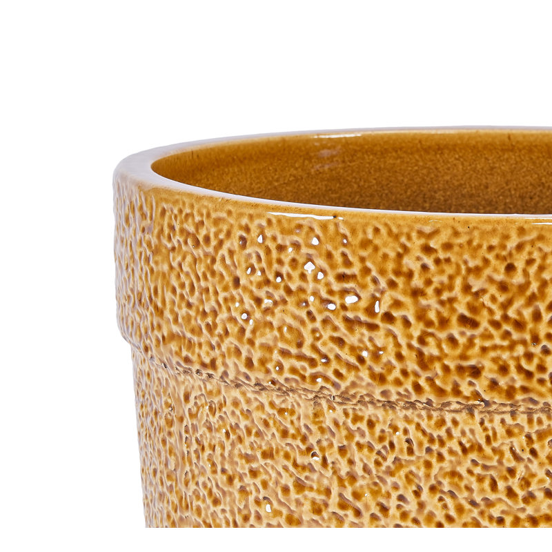 Ceramic Flowerpot, Antique Yellow