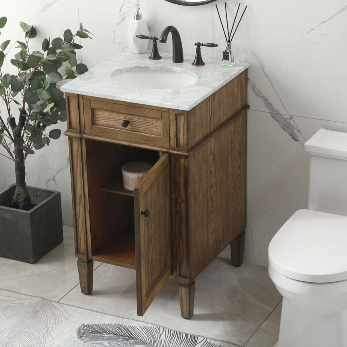 Rivers 21'' Single Bathroom Vanity, Driftwood