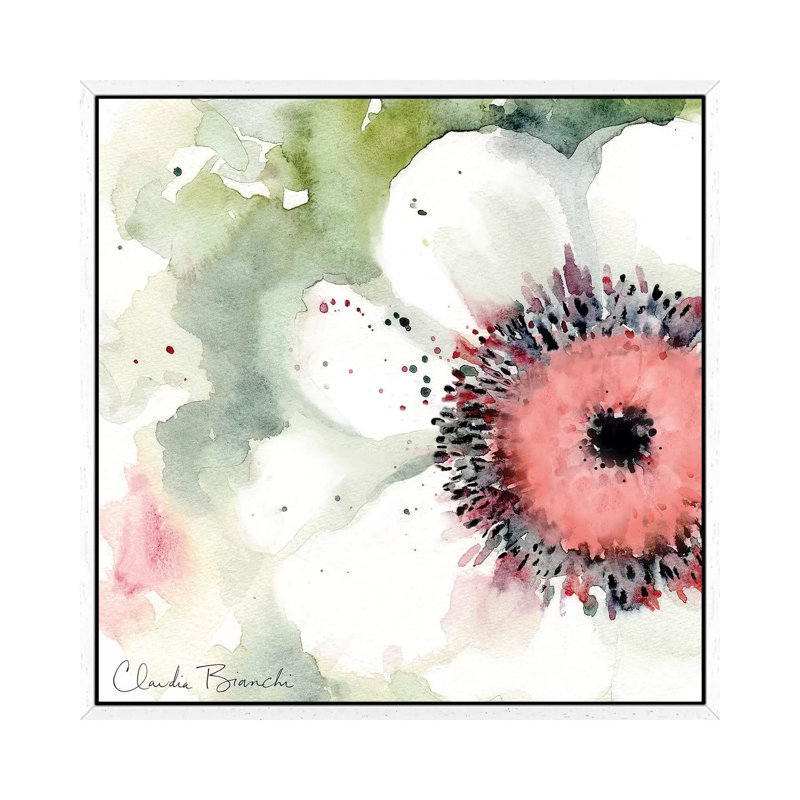 Anemonie 1 Piece Painting on Canvas, 66.04cm H x 66.04cm W x 3.81cm D, White Framed