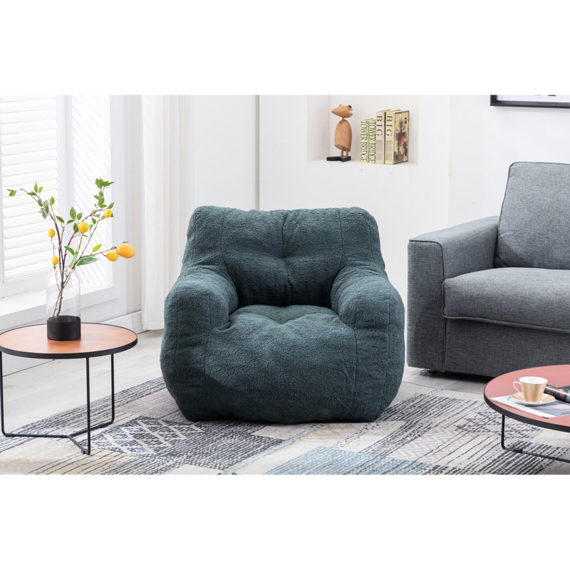Fauteuil à billes en mousse souple, idéal pour un salon moderne, Vert