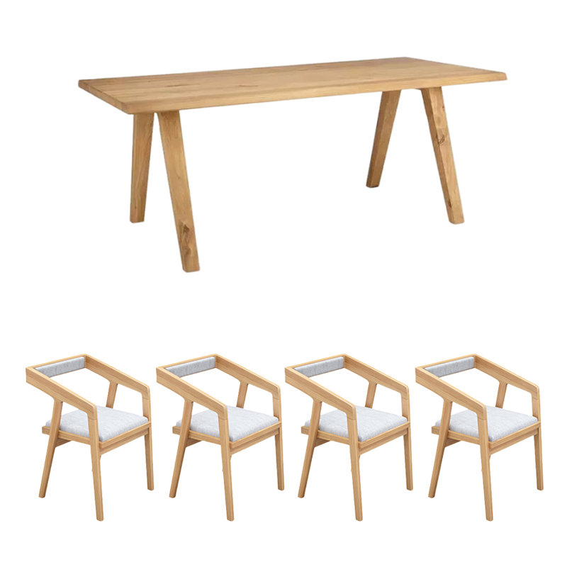 Rectangular Dining Set, H 29,53 po x L 55,12 po x l 27,56 po