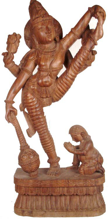 Handmade Wooden Vamana Statue – Traditional South Asian Sculpture, Fifth Avatar of Lord Vishnu, Spiritual Décor Tabletop, Inspirational Home Altar