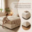 Structure de grand lit avec table d'appoint coulissante réglable et coussin en forme de nuage de 8,7 po-1722549118