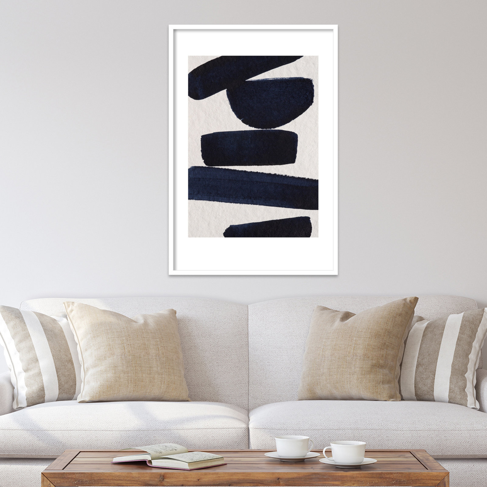 Japandi 5 by Simon West, White, 42.15" H x 28.4" W x 0.88" D