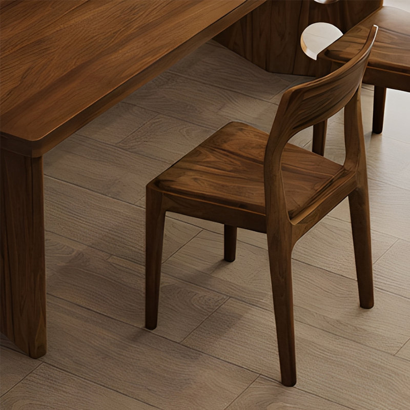 Table de salle à manger rétro et tendance en bois massif, 29,52 po H x 86,61 po L x 35,43 po po