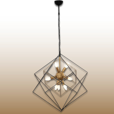 Lustre géométrique antique 9 lumières