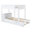 Lit superposé avec lit gigogne, rangement intégré, bureau, fabrication en bois massif, ensemble de couchage fonctionnel et peu encombrant-221650677-221650683