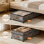 Contenant de rangement sous le lit avec roulettes et couvercles transparents, organisateur à roulettes de grande capacité pour vêtements, chaussures, couvertures, hauteur réglable, tissu durable et structure en métal