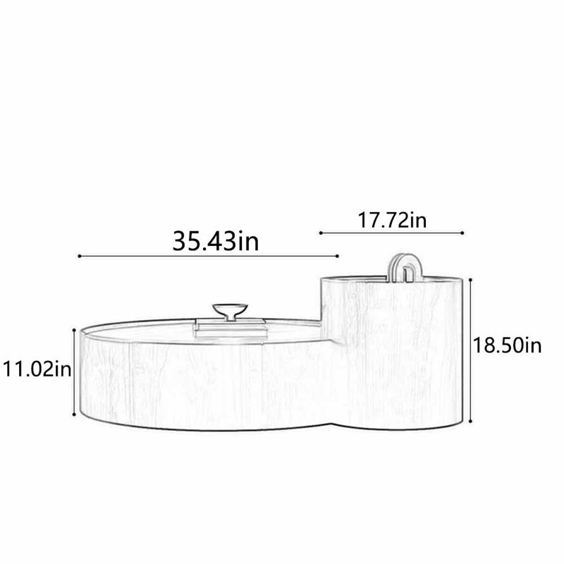 Creative design round tea table combination, Brown