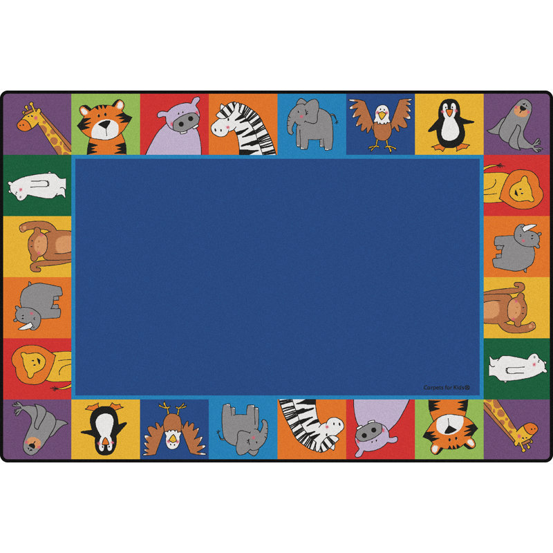 Zoo Animal Seating Rug, Rectangle 4' x 6'