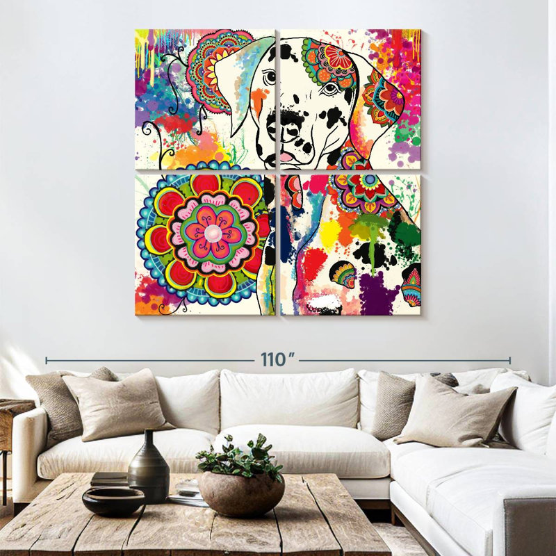 Brampt Mandala Dalmatian, 74" H x 74" W