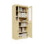Bibliothèque 100% bois massif à 6 tablettes, portes Shaker et verre transparent, tablettes réglables, 32 po de largeur, 71,5 po de hauteur-290274078