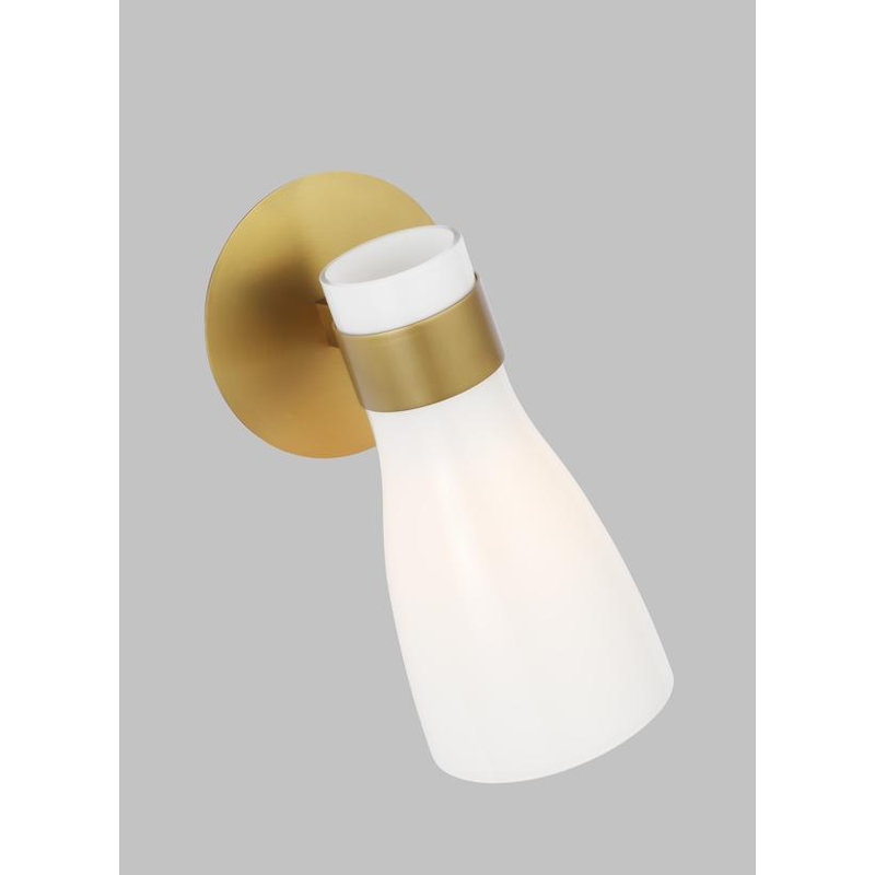 Moritz Vanity Light, White, 2, Burnished Brass