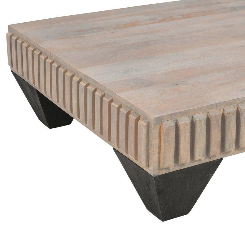 Table basse carrée en bois de manguier 36 pouces Roddrick