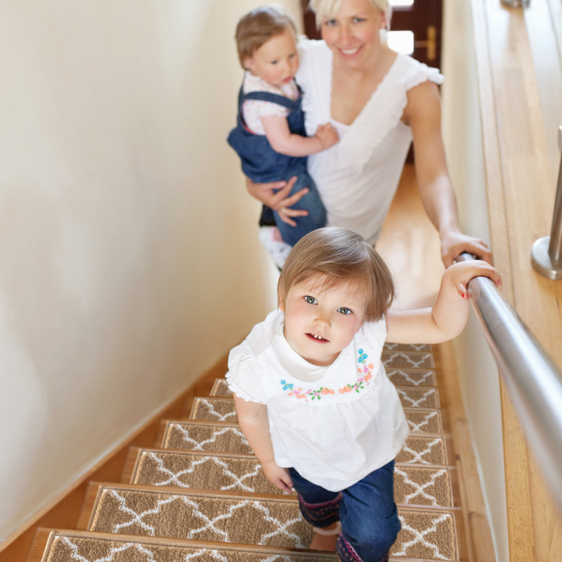 Tapis d'escalier antidérapant Leyba, Beige